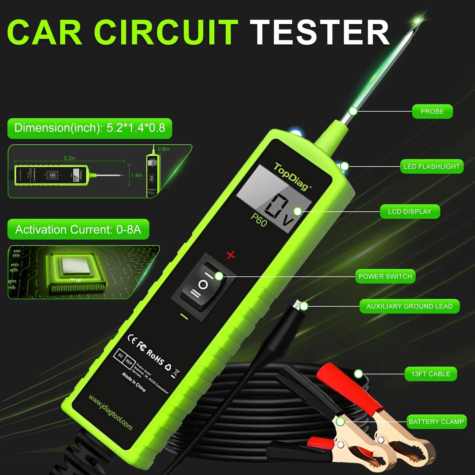 Power Tools In Automotive - Testeur de circuit électrique automobile Jdiag